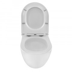 Унитаз подвесной Azario PRO (круглый) СКРЫТОЕ ТОРНАДО безободковый унитаз в комплекте с сидением микролифт скрытая система смыва 490*370*360 мм (PRO-0001 UQ3)