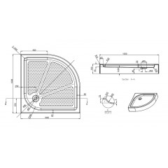 Душевой поддон Azario 1000х1000х150 R/L, для EDMONTON 2231/OTTAWA 2142 1000