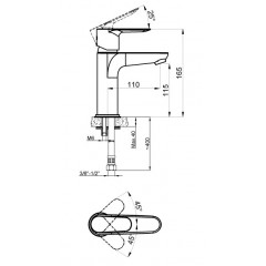 Смеситель для раковины AZARIO LEYA, хром (AZ-15924501)