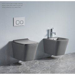 Унитаз подвесной Azario Teramo 490*340*350 безободковый, с сидением микролифт, черный матовый (AZ-052-MB)