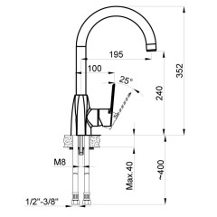 Смеситель для кухни AZARIO ENZO, хром (AZ-15714431)