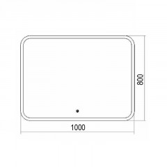 Зеркало AZARIO Стив New 1000х800 c подсветкой и диммером, bluetooth, двойной подогрев, часы, сенс выкл (LED-00002376)