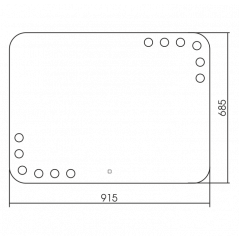 Зеркало AZARIO Эмбер 915х685 c подсветкой и диммером, сенсорный выключатель, 12 ламп к вомплекте (LED-00002506)