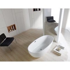 Ванна акриловая Azario LEEDS 1685х840х580, свободностоящая, в комплекте с сифоном и металлической рамой (LEE17085)