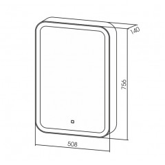 Зеркало-шкаф AZARIO Фиджи 50 508х756х140 c подсветкой и диммером (LED-00002362)