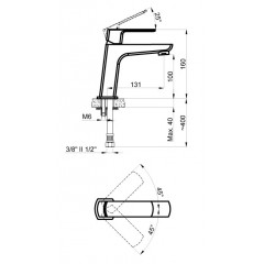 Смеситель AZARIO ATRI для раковины, хром (AZ-15964501)