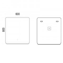 Зеркало-шкаф AZARIO Adriana 1Л 600х800 c подсветкой и диммером (CS00066642)