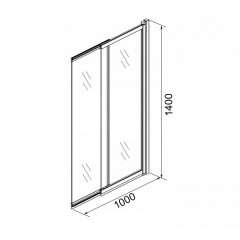 Шторка для ванны раздвижная Azario Merrit 100х140 цвет профиля черный (AZ-NF6122 1000 BLACK)