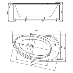 Ванна акриловая AZARIO PAOLINA асимметричная 170*97 см, правосторонняя (AV.0071170)