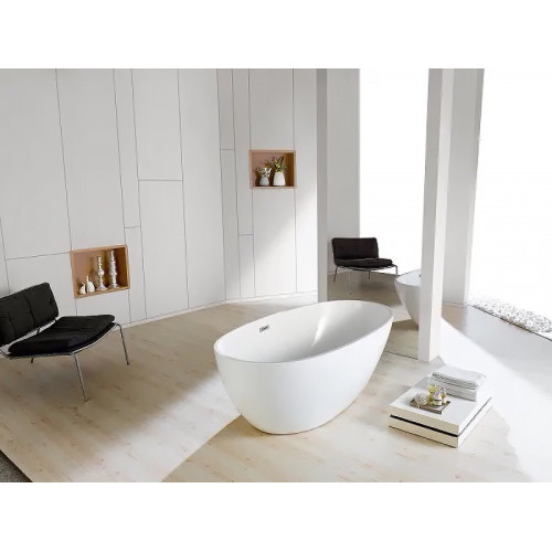 Ванна акриловая Azario LEEDS 1685х840х580, свободностоящая, в комплекте с сифоном и металлической рамой (LEE17085)