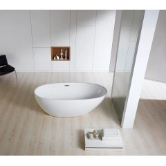 Ванна акриловая Azario LEEDS 1685х840х580, свободностоящая, в комплекте с сифоном и металлической рамой (LEE17085)