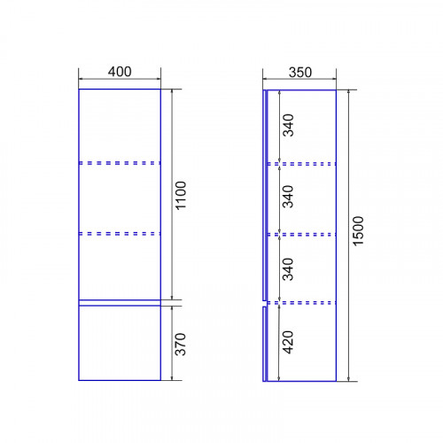 Пенал подвесной Azario Velluto белый (CS00088605)
