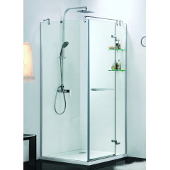 Душевое ограждение Azario MONTREAL 900х900х2000 R, со стеклянной полкой, без поддона, прозрачное стекло 8 мм, цвет профиля серебро (AZ-NWG1231-R)