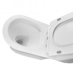 Унитаз-компакт AZARIO FRETTA ROUND 650x340x790 напольный, безободковый, в комплекте с бачком и сиденьем микролифт, сливная арматура Geberit (AZ-7121-G)