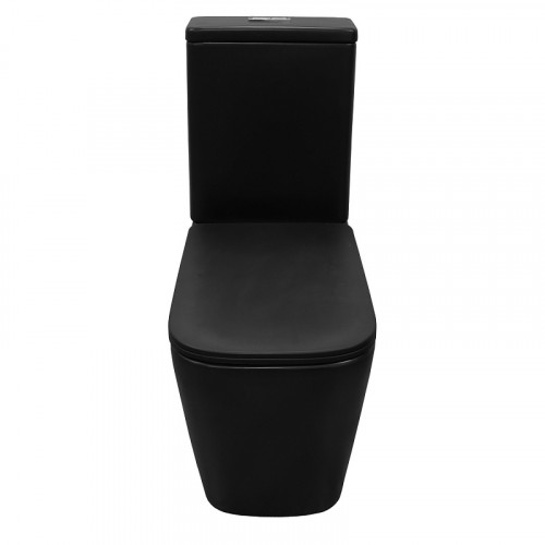 Унитаз-компакт Azario Black King 370х640х810 безободковый, с быстросъемным сиденьем микролифт, черный матовый (AZ-8303D)