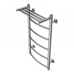 Полотенцесушитель водяной AZARIO VERONA 400/800 с полкой, 5 секций, нижнее/диагональное подключение, 1/2", хром (AZ04148P)