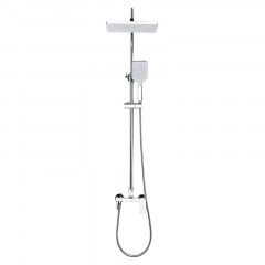 Душевая колонна Azario ARIZONA со смесителем для ванны, с поворотным изливом, прямоугольная, хром (AZ-20S)