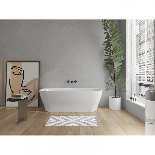 Ванна акриловая Azario OLEAN 1700x750x580 пристенная, в комплекте с сифоном и металлической рамой (OLE17075)