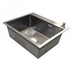 Кухонная мойка AZARIO NICOLE (500*500*220) нержавеющая сталь серебро (сифон, диспенсер, коландер) (AZS5050N)