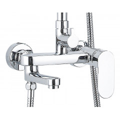 Душевая колонна Azario ARIZONA со смесителем для ванны, с поворотным изливом, прямоугольная, хром (AZ-20S)