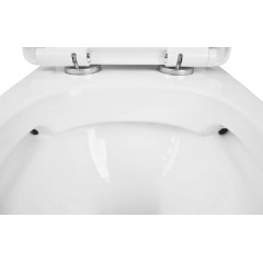 Унитаз-моноблок AZARIO Sente 375х665x785 напольный, безободковый, горизонтальный слив, сиденье дюропласт микролифт (AZ-8614)