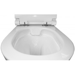 Унитаз подвесной Azario Geno 490х360х360 безободковый, с ультратонким сиденьем микроклифт (AZ2196D)