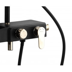 Душевая система AZARIO с поворотным изливом, керамический картридж, черный/золото (AZ-801-2)