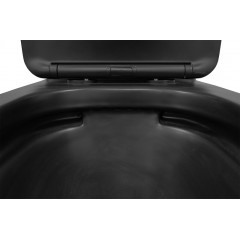 Унитаз-компакт Azario Black King 370х640х810 безободковый, с быстросъемным сиденьем микролифт, черный матовый (AZ-8303D)