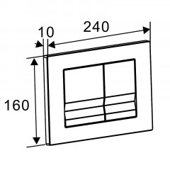 Кнопка смыва AZARIO NEW двойная, пластик, черный матовый (AZ-001.04)