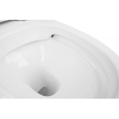 Унитаз-моноблок AZARIO Sente 375х665x785 напольный, безободковый, горизонтальный слив, сиденье дюропласт микролифт (AZ-8614)