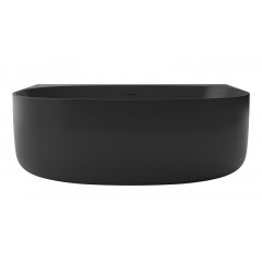 Ванна акриловая Azario CAMBRIDGE 1695х880х580 черная, пристенная, в комплекте с сифоном и металлической рамой (CAM17289)