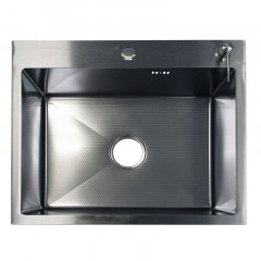 Кухонная мойка AZARIO NICOLE (500*500*220) нержавеющая сталь серебро (сифон, диспенсер, коландер) (AZS5050N)