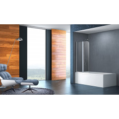 Шторка для ванны складная Azario Boston 80х140 цвет профиля хром (AZ-141 80 (41,5+38,5)*140)