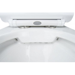 Унитаз-компакт AZARIO FRETTA ROUND 650x340x790 напольный, безободковый, в комплекте с бачком и сиденьем микролифт, сливная арматура Geberit (AZ-7121-G)