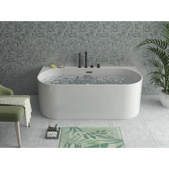 Ванна акриловая Azario BRADFORD 1800х800х580 пристенная, в комплекте с сифоном и металлической рамой (BRA18080)