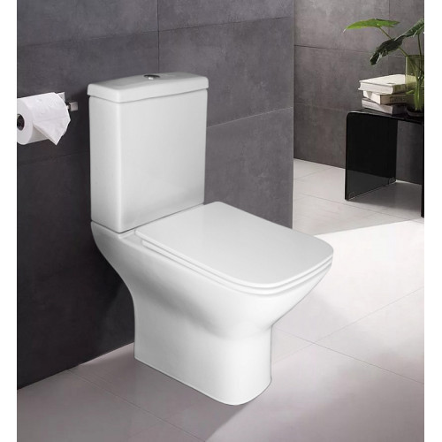 Унитаз-компакт Azario Iris 600х380х775 напольный, безободковый, с сиденьем микролифт (AZ 8353)