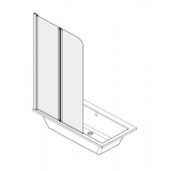 Шторка для ванны складная Azario Boston 80х140 цвет профиля хром (AZ-141 80 (41,5+38,5)*140)