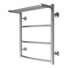 Полотенцесушитель водяной AZARIO VERONA 500/600 с полкой, 3 секции, нижнее/диагональное подключение, 1/2", хром (AZ04156P)