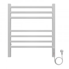 Полотенцесушитель электрический AZARIO ANCONA 500/600 квадрат, 7 секций, диммер справа, белый (AZ71856W)