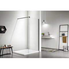 Душевая перегородка Azario CHICAGO Walk-in 1000x1950 прозрачное стекло 8 мм, покрытие EASY CLEAN, цвет профиля черный (AZ-NAR6310 1000 Black)