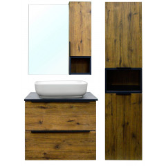 Тумба подвесная Azario Gris 75/2 750х500х560 два выдвижных ящика, без столешницы, цвет Дуб Веллингтон (CS00080424)