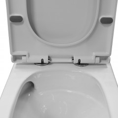 Унитаз напольный Azario Tesoro безободковый система смыва Tornado, сиденье микролифт 650х350х400 (AZ-8501)