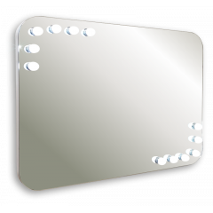 Зеркало AZARIO Эмбер 915х685 c подсветкой и диммером, сенсорный выключатель, 12 ламп к вомплекте (LED-00002506)