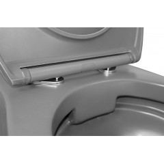 Унитаз подвесной Azario Keras 370х520х360 безободковый, с быстросъемным сиденьем микролифт, серый матовый (AZ-99046G)