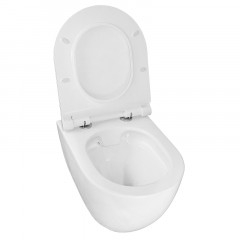 Унитаз подвесной Azario Geno 490х360х360 безободковый, с ультратонким сиденьем микроклифт (AZ2196D)