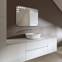 Зеркало AZARIO Эмбер 915х685 c подсветкой и диммером, сенсорный выключатель, 12 ламп к вомплекте (LED-00002506)