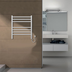 Полотенцесушитель электрический AZARIO ANCONA 500/600 квадрат, 7 секций, диммер справа, белый (AZ71856W)