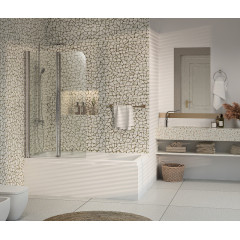 Шторка для ванны складная Azario Boston 80х140 цвет профиля хром (AZ-141 80 (41,5+38,5)*140)