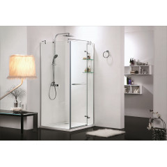 Душевое ограждение Azario MONTREAL 900х900х2000 R, со стеклянной полкой, без поддона, прозрачное стекло 8 мм, цвет профиля серебро (AZ-NWG1231-R)