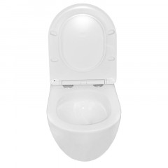 Унитаз подвесной Azario Trevi 495х360х390 безободковый, слив "ТОРНАДО", в комплекте с сидением микролифт, белый (AZ-0093UQ3)